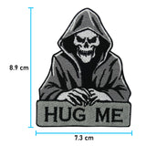 Sensenmann Patch mit der Maße: 8,9 x 7,3 cm