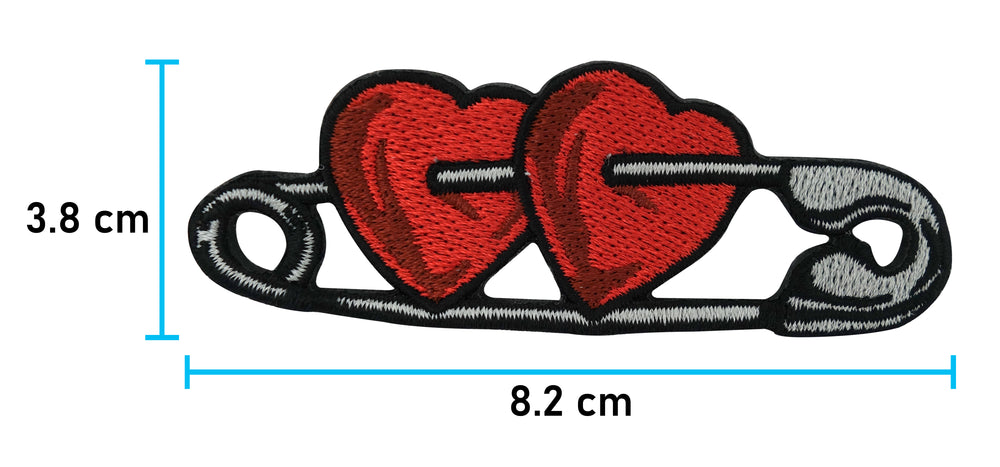 Sicherheitsnadel Patch mit der Maße: 3,8 x 8,2 cm
