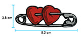 Sicherheitsnadel Patch mit der Maße: 3,8 x 8,2 cm