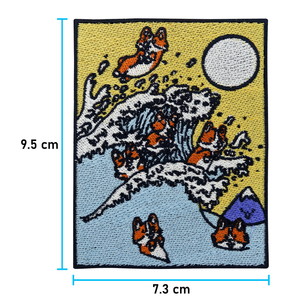 Welpen Welle Patch mit der Maße: 9,5 x 7,3 cm