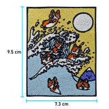 Welpen Welle Patch mit der Maße: 9,5 x 7,3 cm