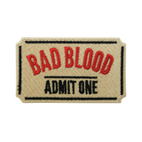 Bad Blood Ticket Patch | Movie Ticket Iron-On Patch | Funny Punk Patches
