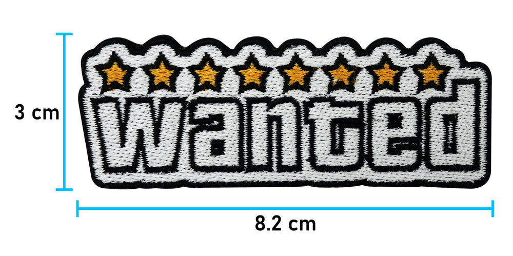 Wanted Patch mit der Maße: 3 x 8,2 cm