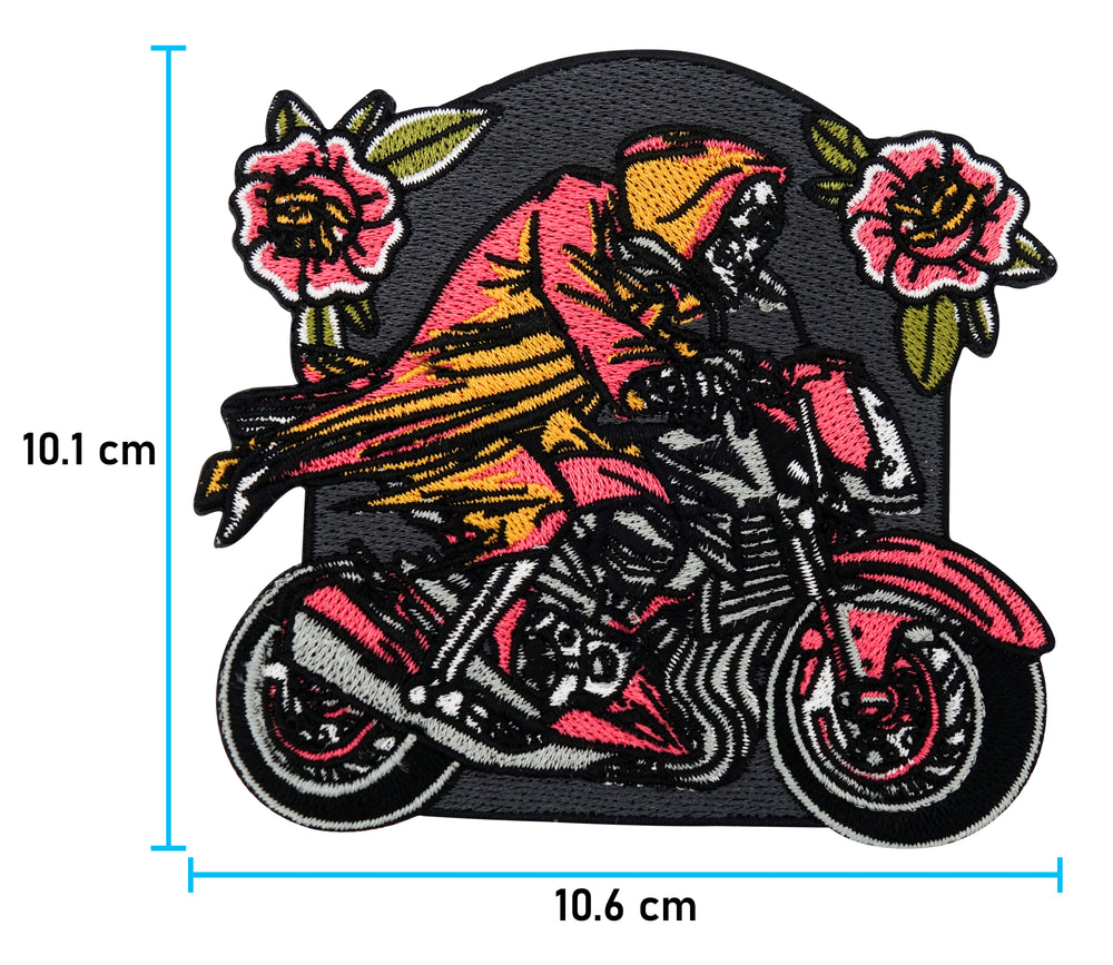 Geister Biker Patch mit der Maße: 10,1 x 10,6 cm