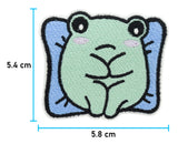 Sorgen Frosch Patch mit der Maße: 5,4 x 5,8 cm