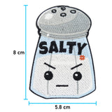 Salty Salzstreuer Patch mit der Maße: 8 x 5,8 cm