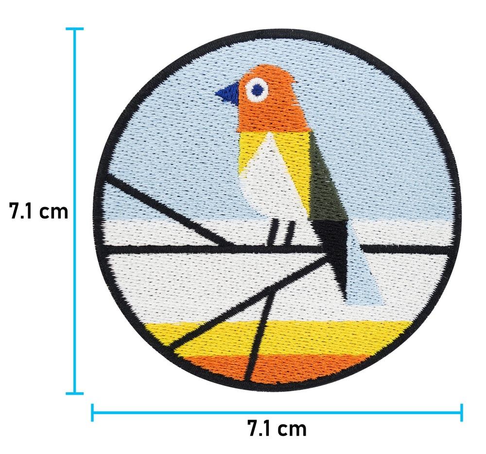 Vogel Patch mit der Maße: 7,1 x 7,1 cm