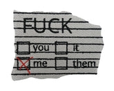 Grauer Fuck me Notizzettel Patch