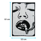 Bad Girl Patch mit der Maße: 8,1 x 5,5 cm