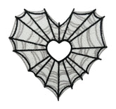 Weißer Spinnenweben Herz Patch