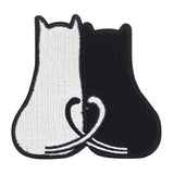 Schwarz-weißer Yin und Yang Katzen Patch