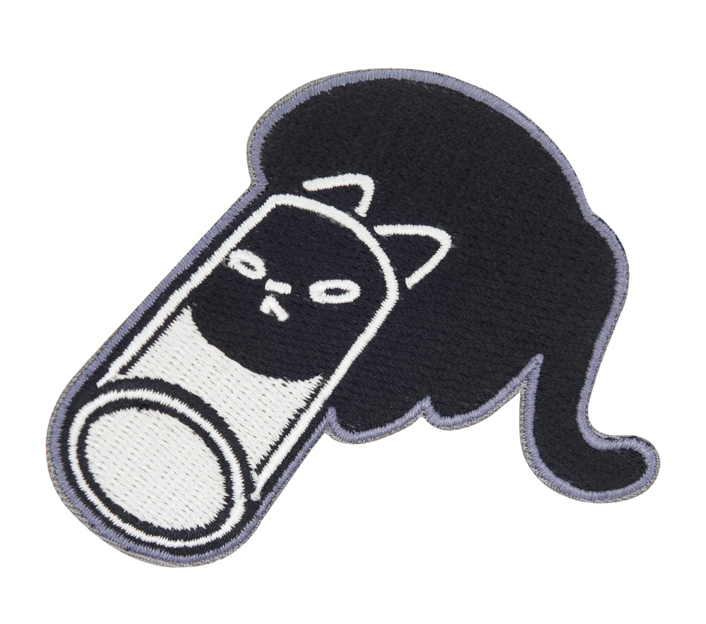Schwarze Katze im Glas Patch