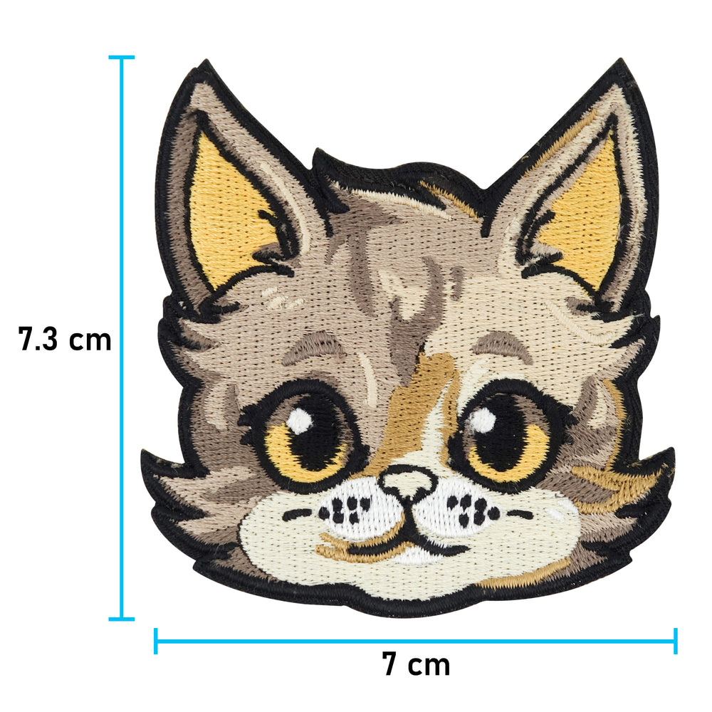 Katzenkopf Patch mit der Maße: 7,3 x 7 cm