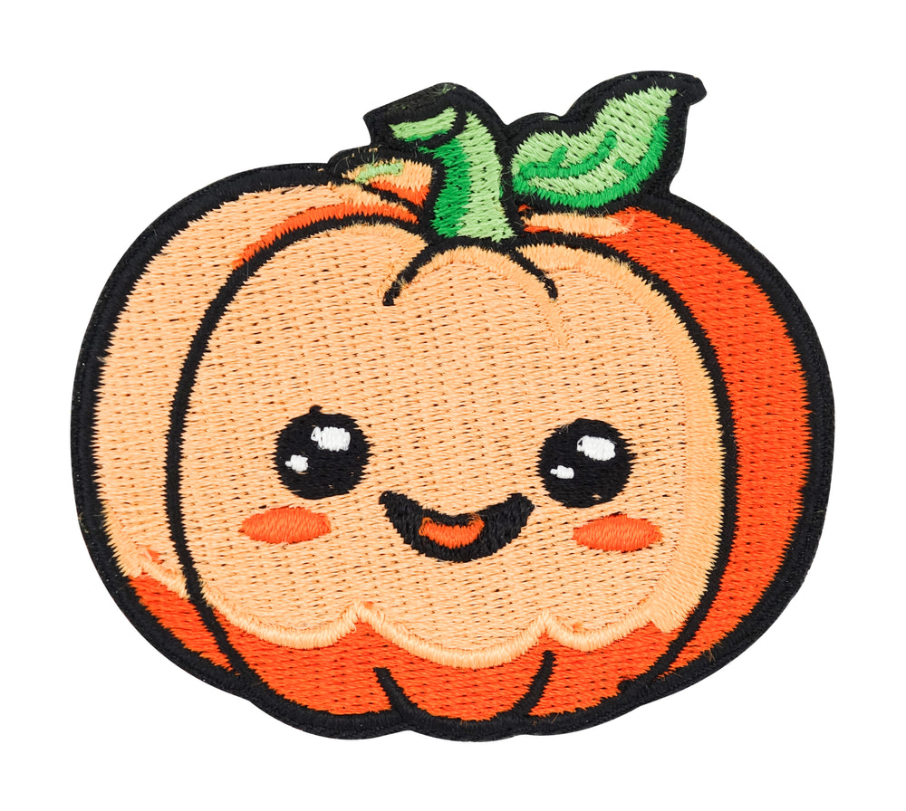 Orangener Kürbis mit süßem Gesicht Patch