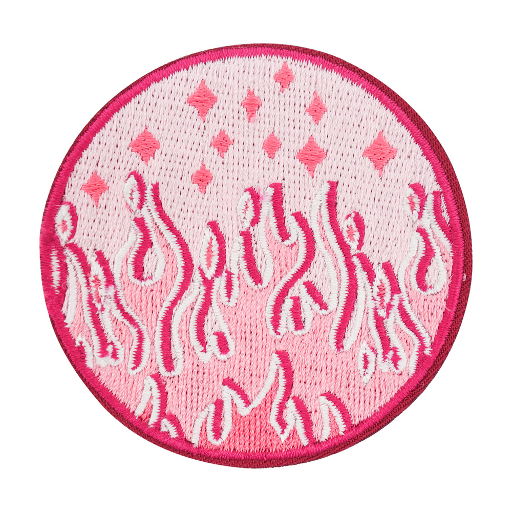 Rosa Flammen Patch
