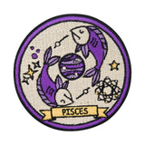 Beige-violetter Sternzeichen Fische Patch