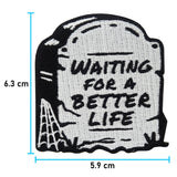 Grabstein Patch mit der Maße: 6,3 x 5,9 cm