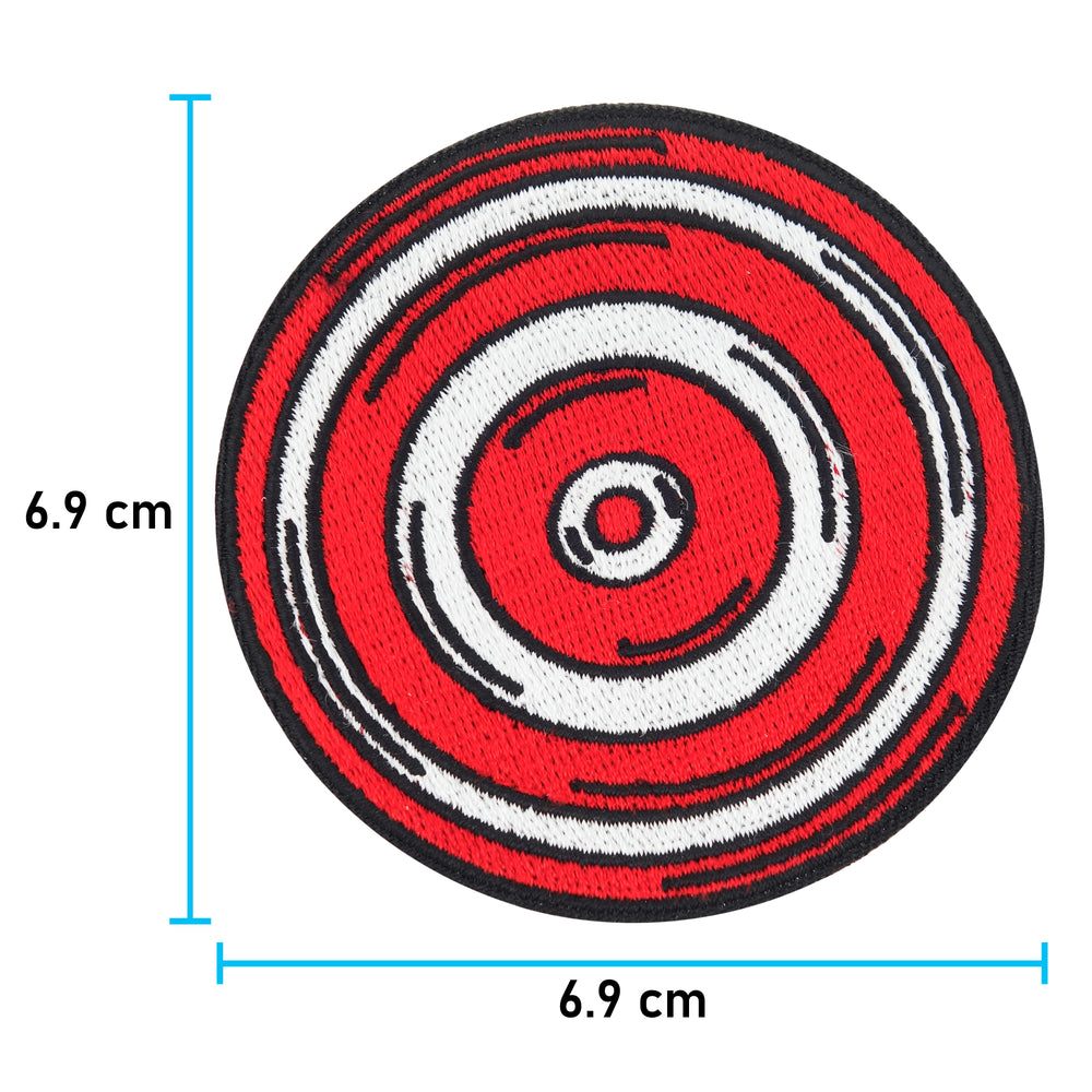Zielscheibe Patch mit der Maße: 6,9 x 6,9 cm