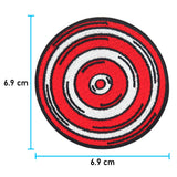 Zielscheibe Patch mit der Maße: 6,9 x 6,9 cm