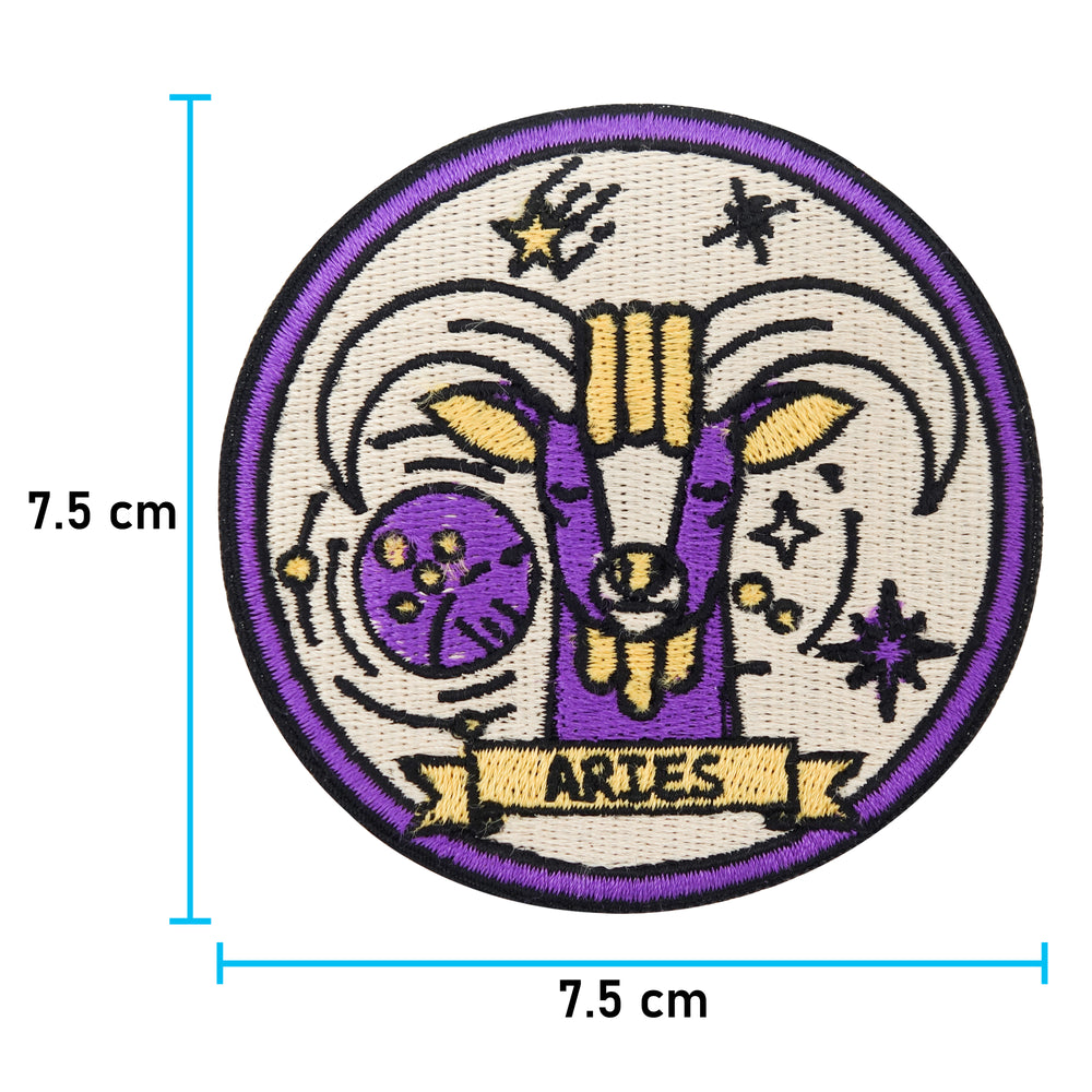 Widder Sternzeichen Patch mit der Maße: 7,5 x 7,5 cm
