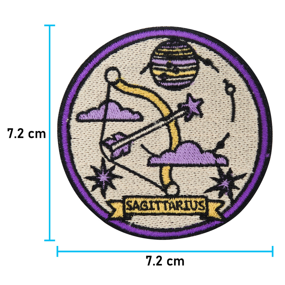 Sagittarius Patch mit der Maße: 7,2 x 7,2 cm