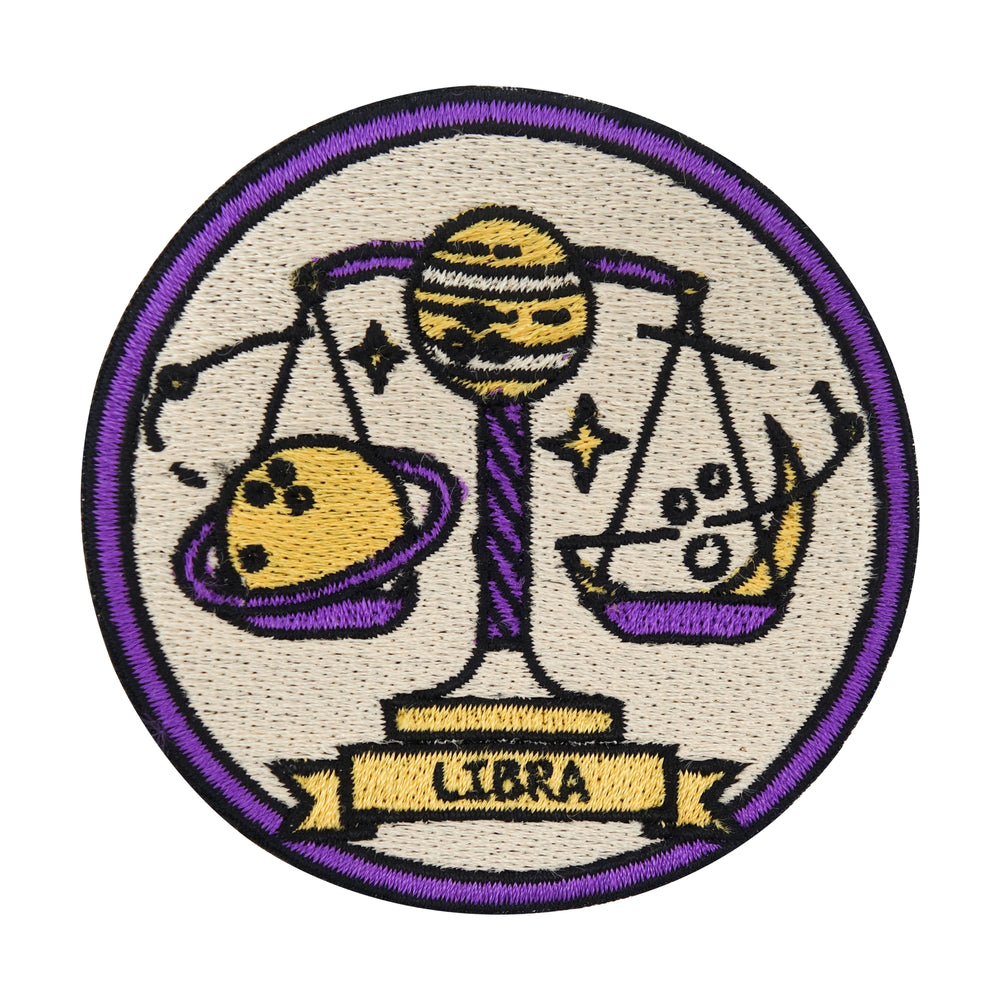Beige-violetter Libra Waage Sternzeichen Patch