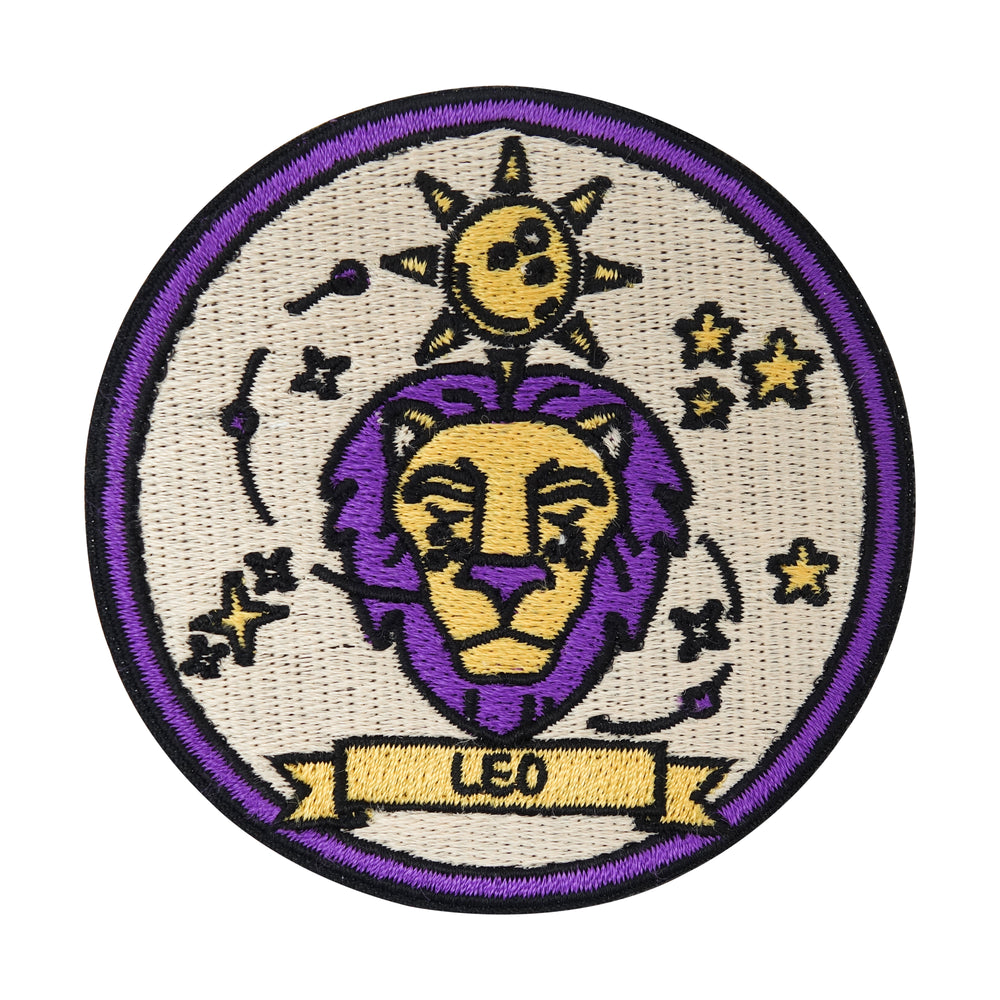 Beige-violetter Löwe Sternzeichen Patch