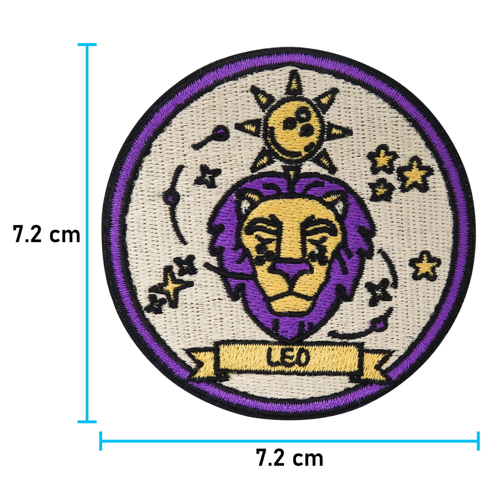 Löwe Sternzeichen Patch mit der Maße: 7,2 x 7,2 cm