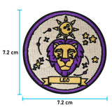 Löwe Sternzeichen Patch mit der Maße: 7,2 x 7,2 cm