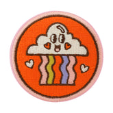 Orangener Wolke und Regenbogen Patch