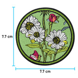 Grüner Blumen Patch mit der Maße: 7,7 x 7,7 cm