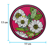 Roter Blumen Patch mit der Maße: 7,7 x 7,7 cm