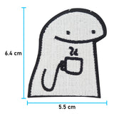 Coffee Guy Patch mit der Maße: 6,4 x 5,5 cm
