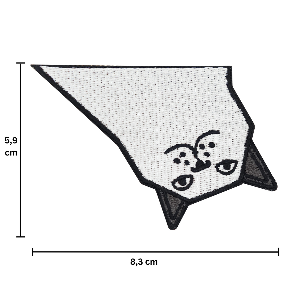 Funny Cat Patch mit der Maße: 5,9 x 8,3 cm