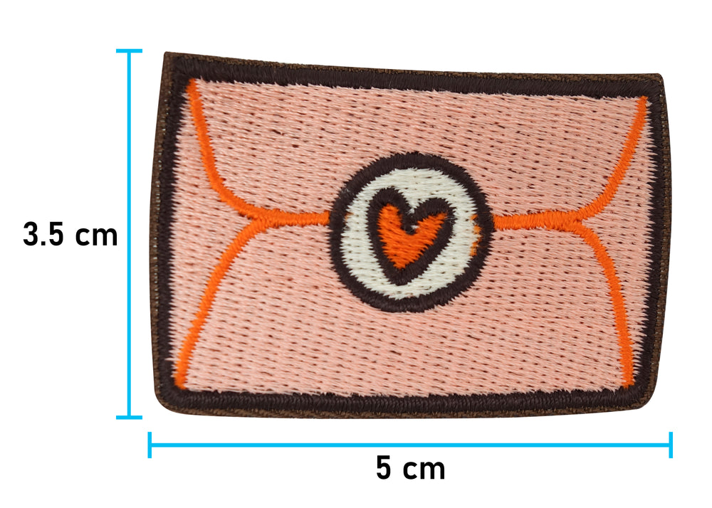Liebesbrief Patch mit der Maße: 3,5 x 5 cm