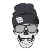 Großer Totenkopf mit Mütze Rückenpatch zum Aufbügeln | Motorrad Kutten Patches, Biker Bügelpatch, Totenschädel Rückenaufnäher, Aufnäher für Männer, Finally Home