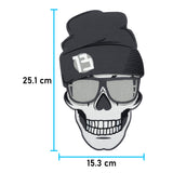 Großer Totenkopf mit Mütze Rückenpatch zum Aufbügeln | Motorrad Kutten Patches, Biker Bügelpatch, Totenschädel Rückenaufnäher, Aufnäher für Männer, Finally Home