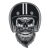 Großer Bärtiger Biker Totenkopf Rückenpatch zum Aufbügeln | Motorrad Kutten Patches, Totenschädel Bügelpatch, Rückenaufnäher, Große Aufnäher für Männer, Finally Home