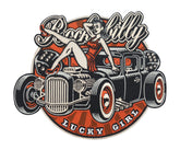 Großer Oldtimer Retro Rockabilly Rückenpatch zum Aufbügeln | 80er Motorrad Kutten Patches, Sexy Biker Bügelpatch, Vintage Rückenaufnäher, Große Aufnäher für Männer, Finally Home