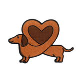 Dackel Love Patch | Hund, Dachshund Aufnäher | Liebe, Herz DIY Flicken