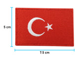 Türkei Flagge Patch mit der Maße: 5 x 7,5 cm