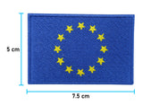 Europa Flagge Patch mit der Maße: 5 x 7,5 cm