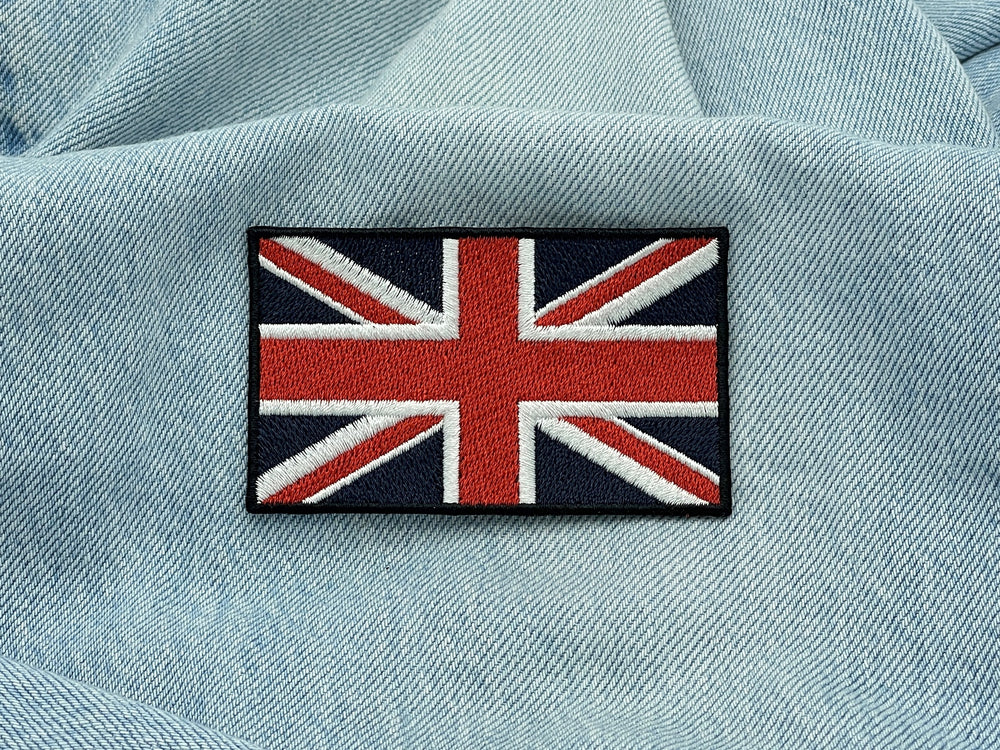 Großbritannien Flagge Patch auf hellblauer Jeans