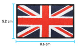 Großbritannien Flagge Klettptach mit der Maße: 5,2 x 8,6 cm