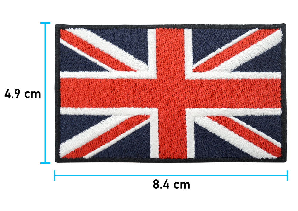 Großbritannien Flagge Patch mit der Maße: 4,9 x 8,4 cm