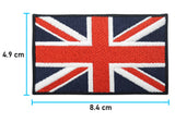 Großbritannien Flagge Patch mit der Maße: 4,9 x 8,4 cm