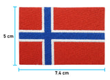 Norwegen Flagge Patch mit der Maße: 5 x 7,4 cm