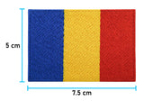 Rumänien Flagge Patch mit der Maße: 5 x 7,5 cm