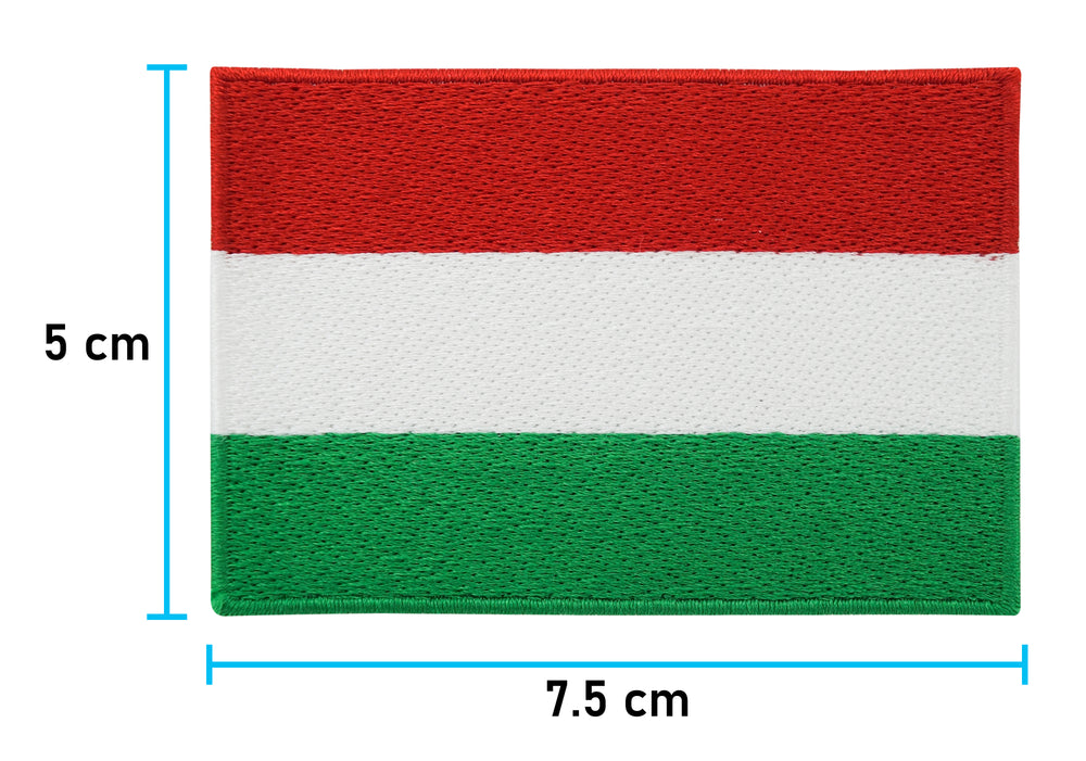 Ungarn Flagge Patch mit der Maße: 5 x 7,5 cm