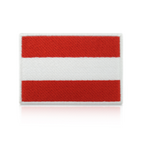 Österreich Flagge Patch mit Klett Rückseite | Austrian Flag Aufnäher